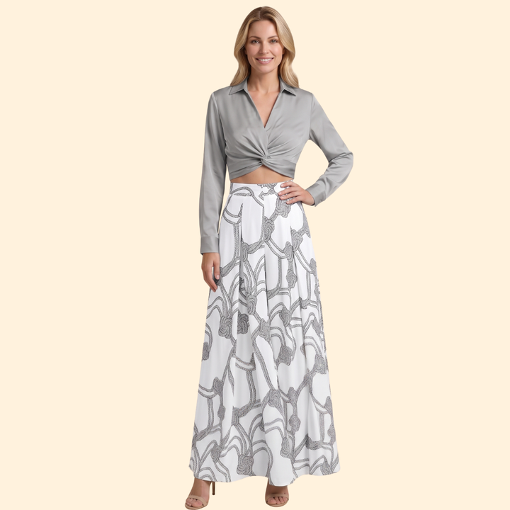 Women’s Long Skirt and Crop Top Set