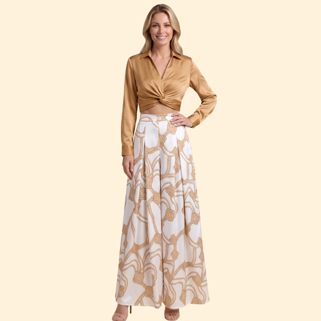 Women’s Long Skirt and Crop Top Set