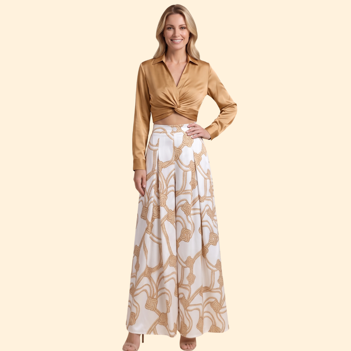Women’s Long Skirt and Crop Top Set
