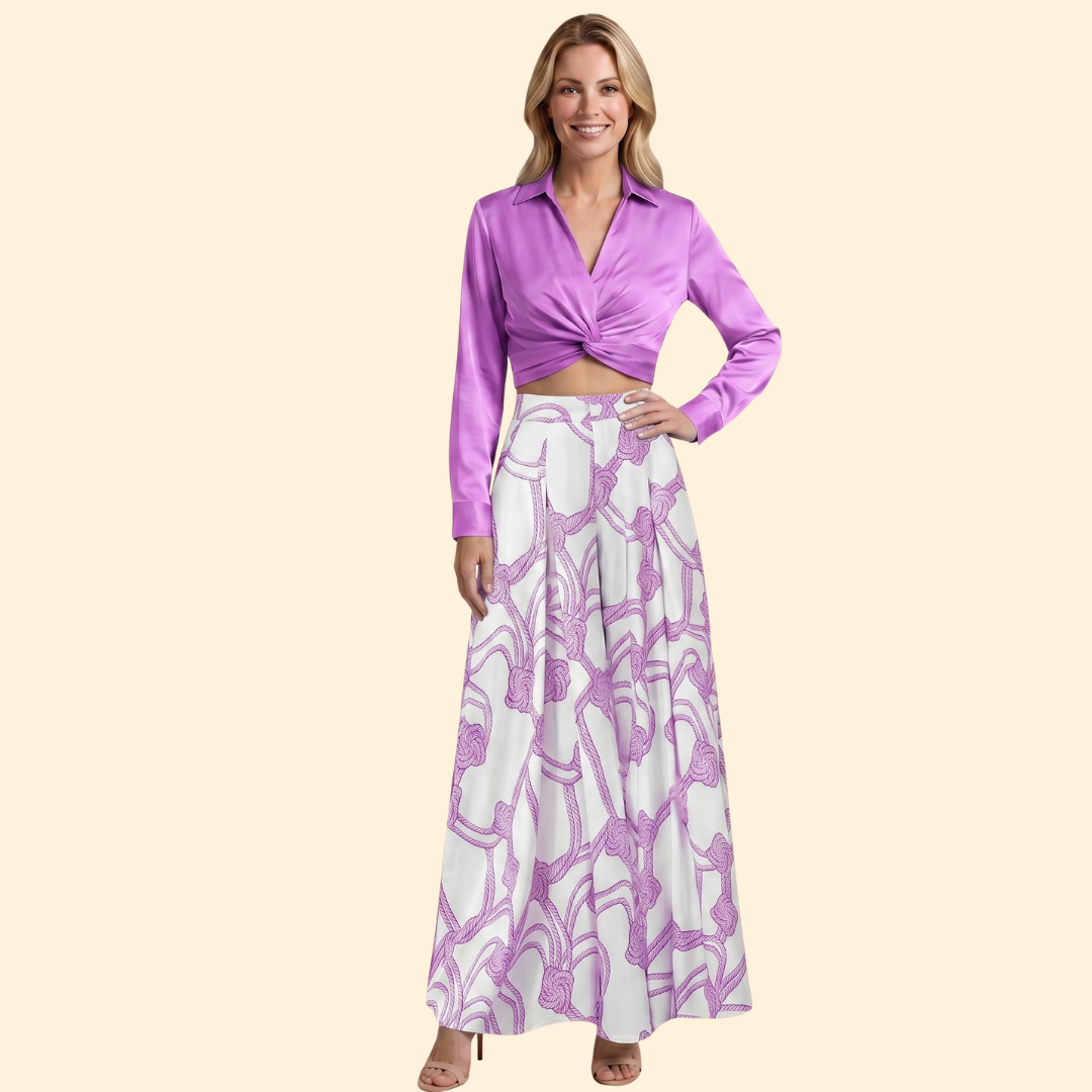 Women’s Long Skirt and Crop Top Set