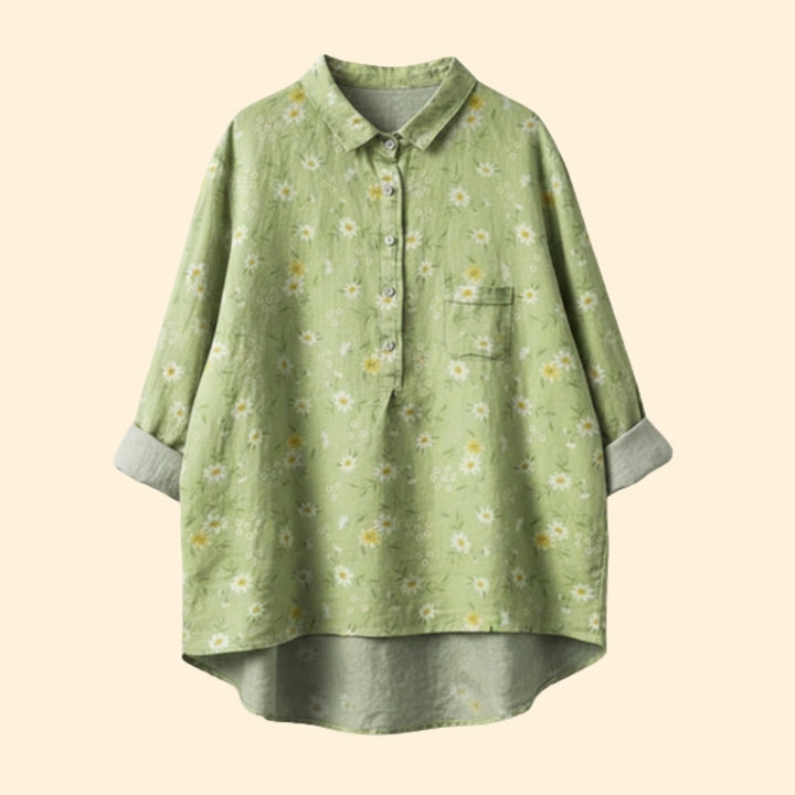 Women’s Long Sleeve Blouse with Floral Pattern