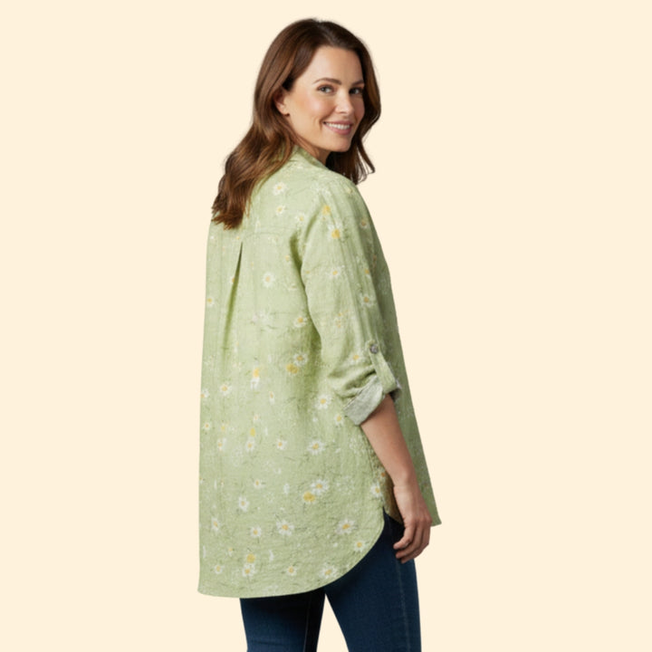 Women’s Long Sleeve Blouse with Floral Pattern
