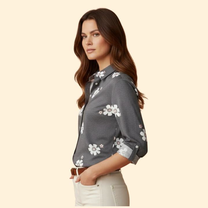 Women’s Long Sleeve Blouse with Floral Print
