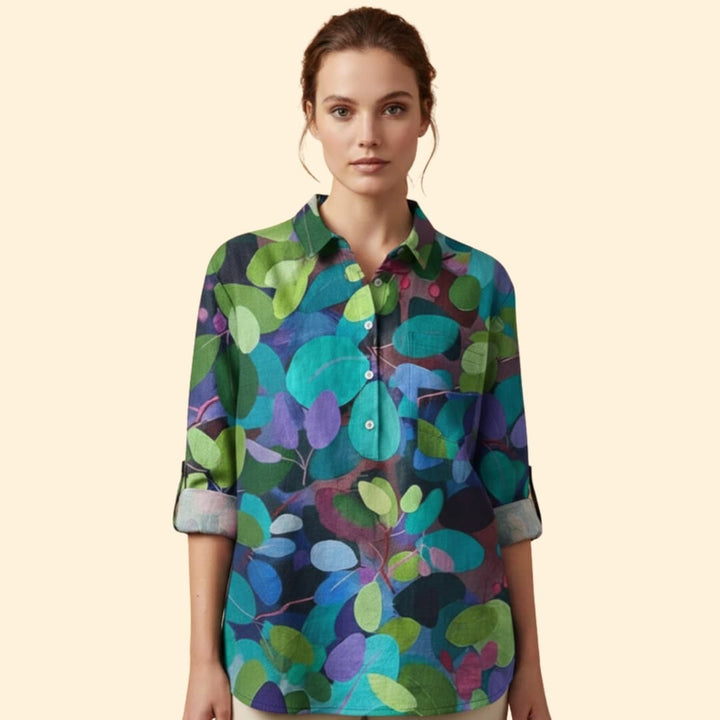 Women’s Long Sleeve Blouse with Floral Print