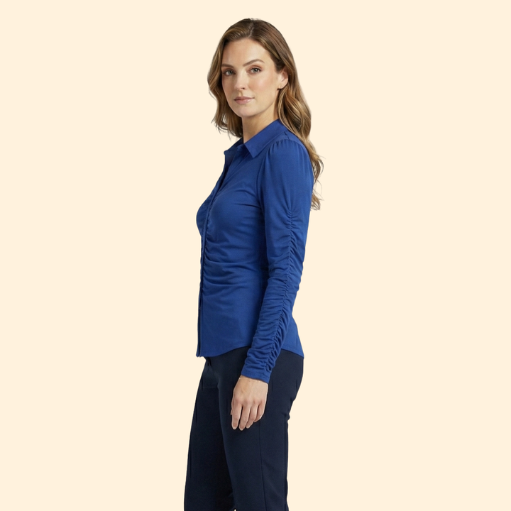 Women’s Long Sleeve Blouse with Pleated Design