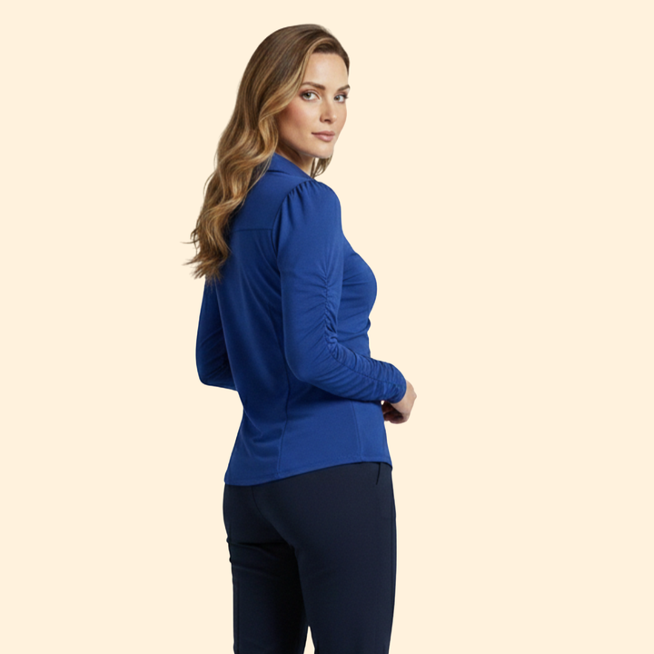 Women’s Long Sleeve Blouse with Pleated Design