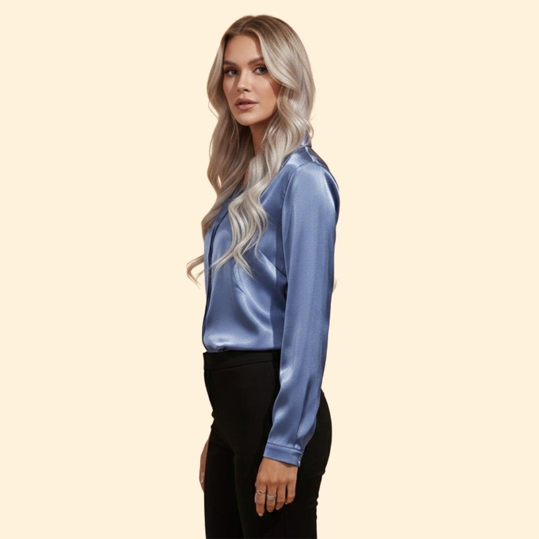 Women’s Long Sleeve Blouse with V-Neck