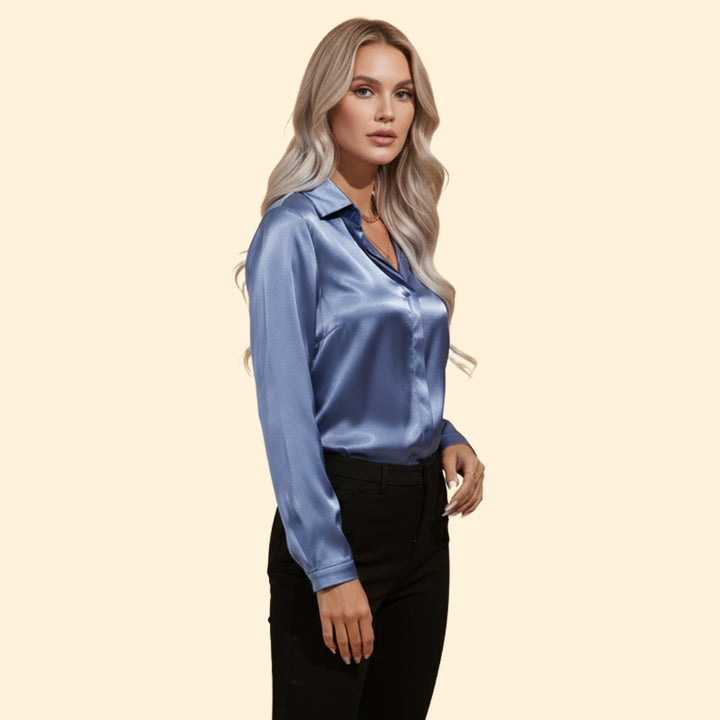 Women’s Long Sleeve Blouse with V-Neck