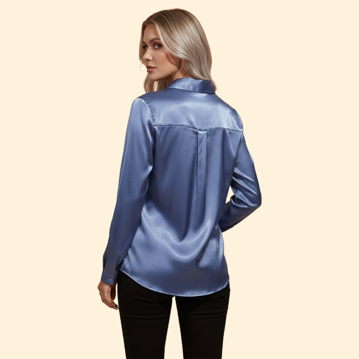 Women’s Long Sleeve Blouse with V-Neck