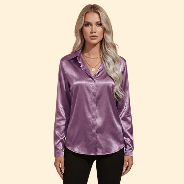 Women’s Long Sleeve Blouse with V-Neck