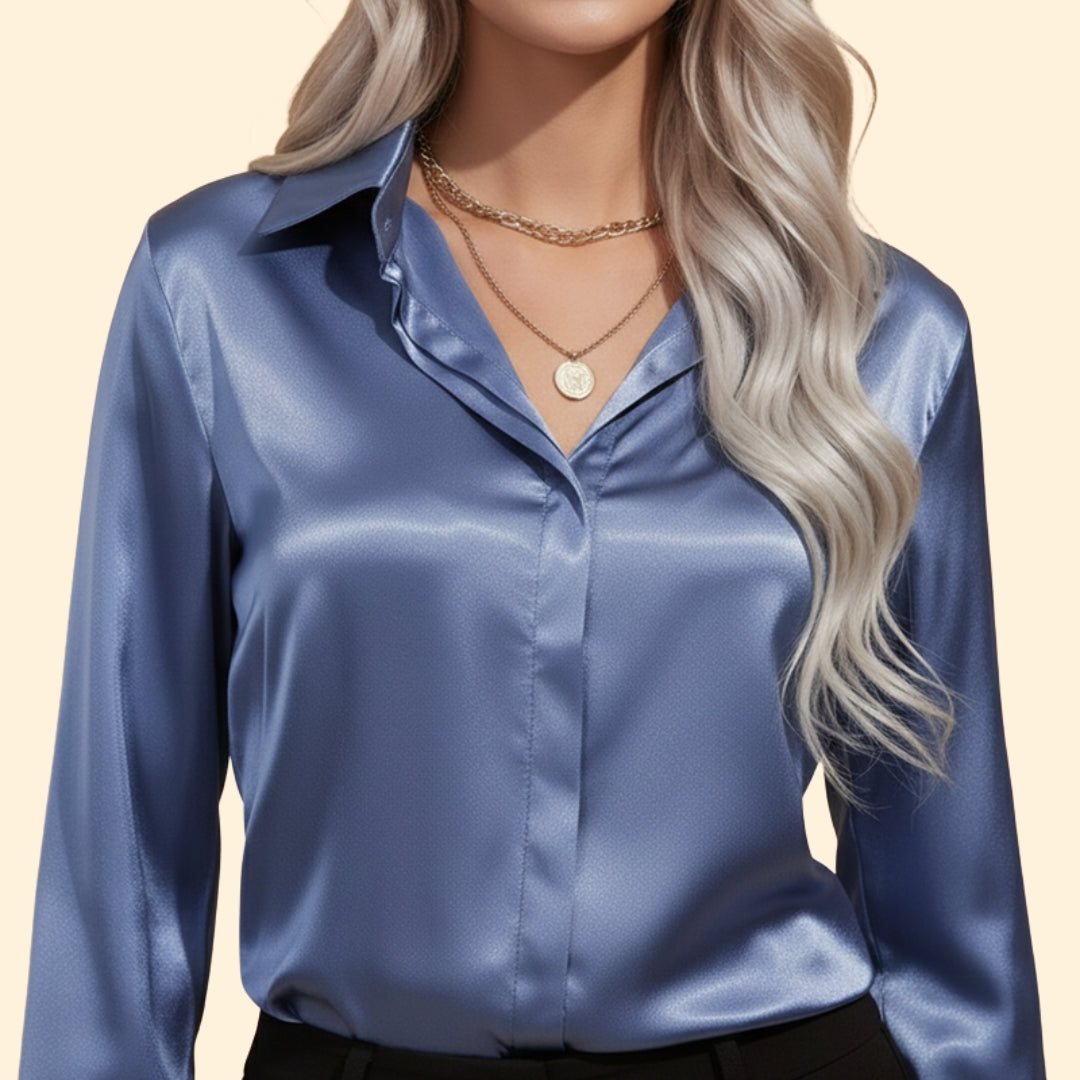 Women’s Long Sleeve Blouse with V-Neck