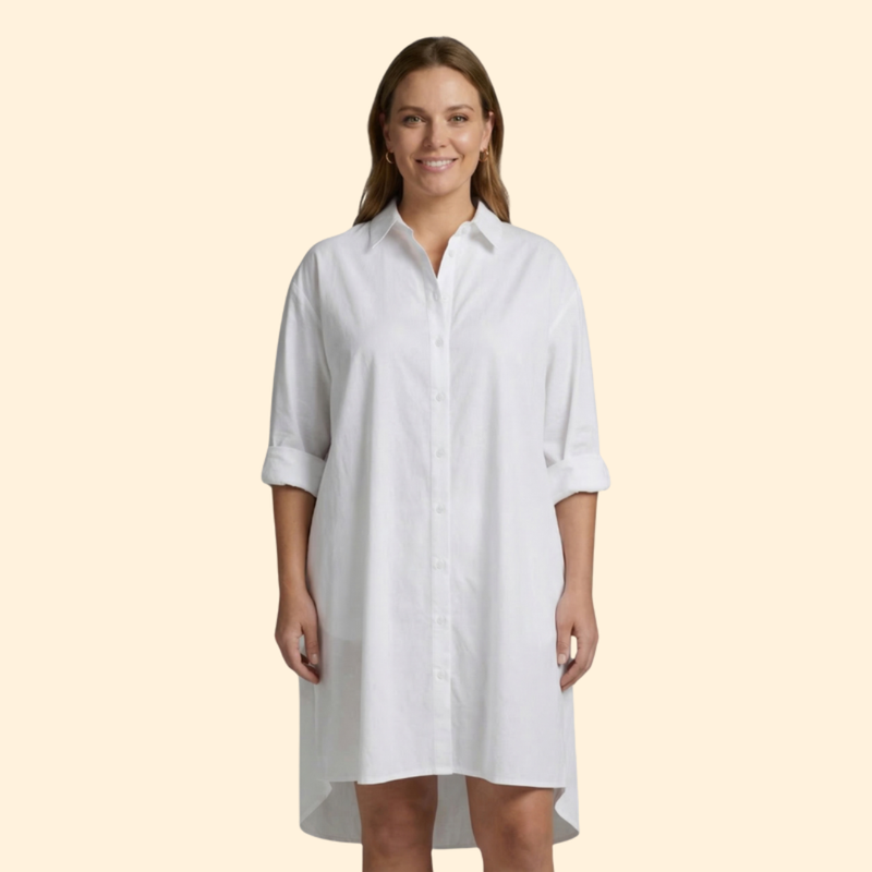 Women’s Long Sleeve Cover Up Dress with Printed Design