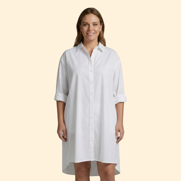Women’s Long Sleeve Cover Up Dress with Printed Design
