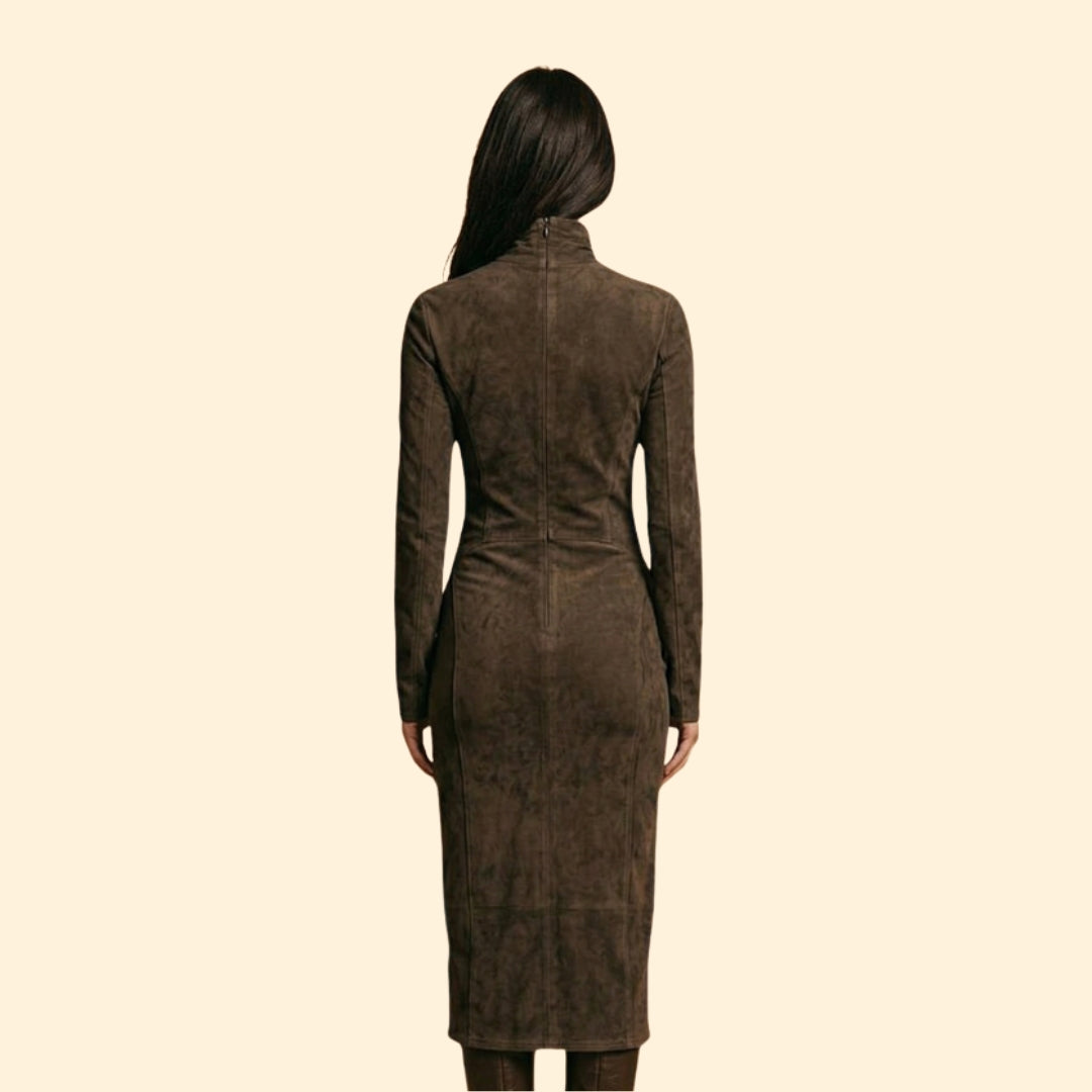 Women’s Long Sleeve Dress with High Neckline