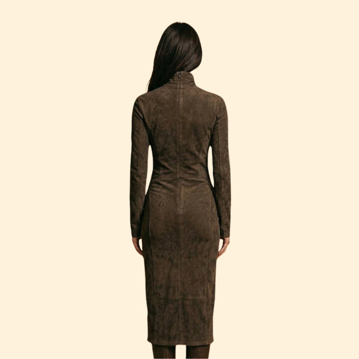 Women’s Long Sleeve Dress with High Neckline