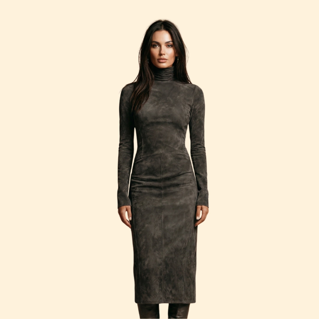Women’s Long Sleeve Dress with High Neckline