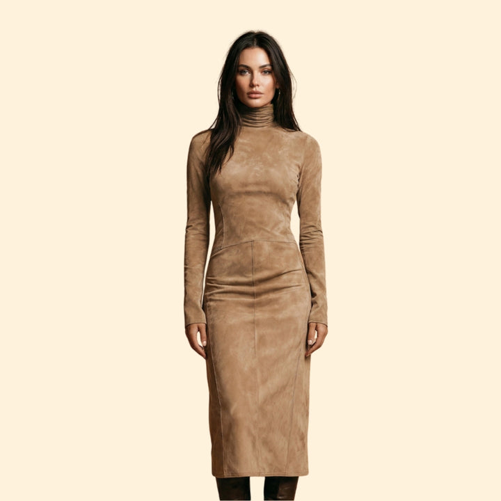 Women’s Long Sleeve Dress with High Neckline