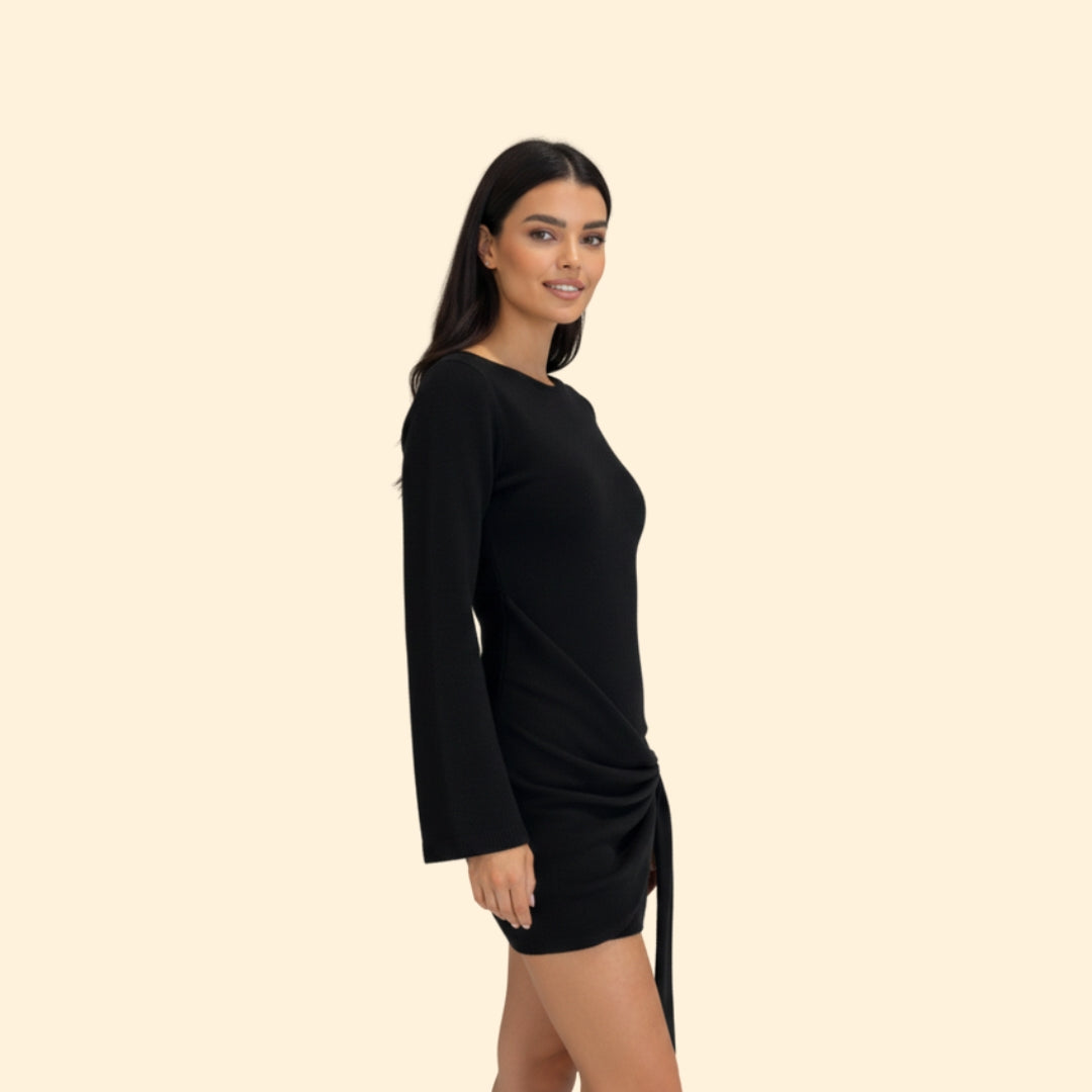 Women’s Long Sleeve Dress with Knot Detail