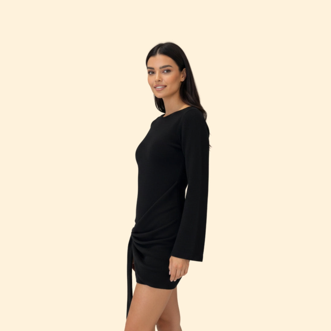 Women’s Long Sleeve Dress with Knot Detail
