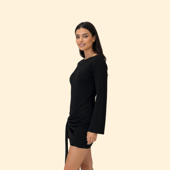 Women’s Long Sleeve Dress with Knot Detail