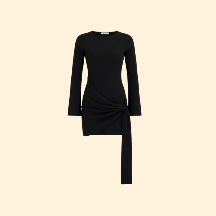 Women’s Long Sleeve Dress with Knot Detail