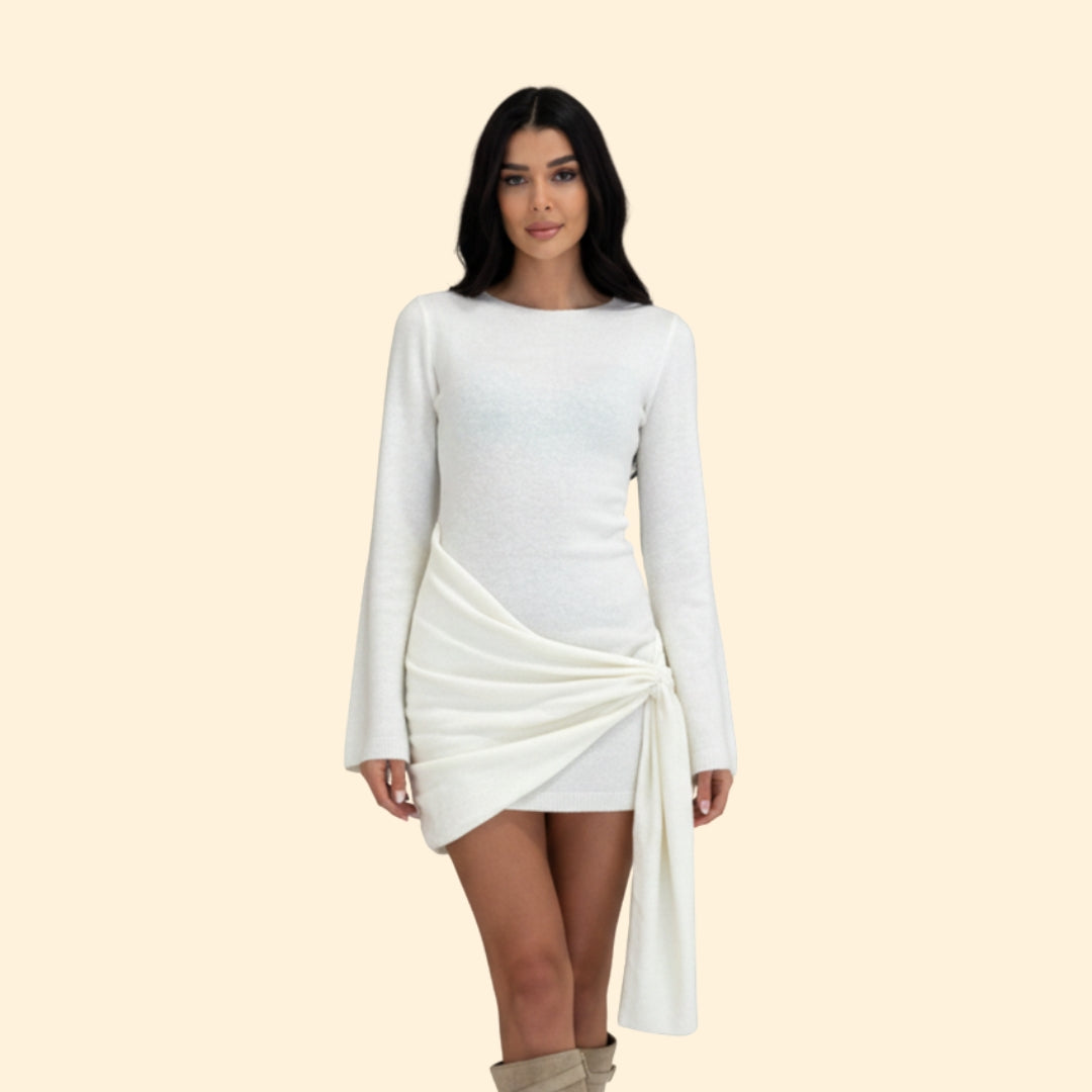 Women’s Long Sleeve Dress with Knot Detail