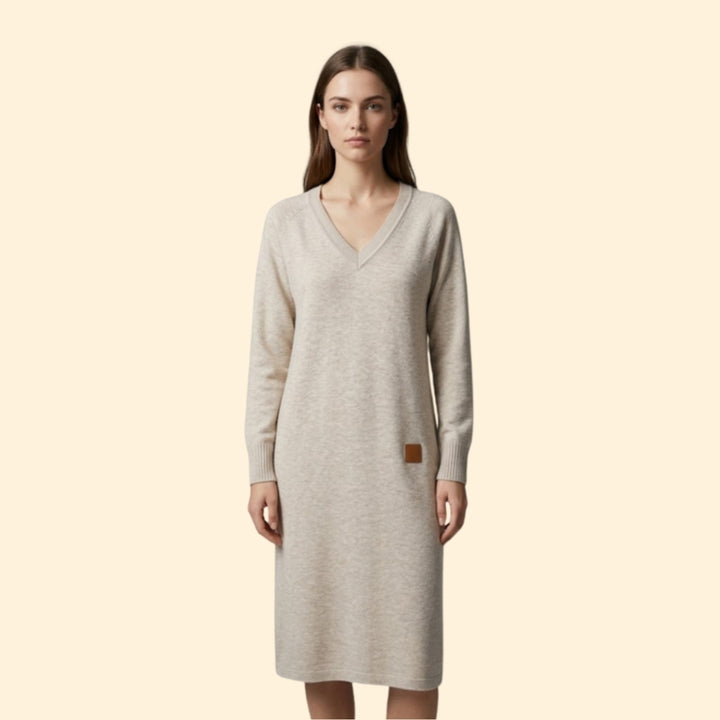 Women’s Long Sleeve Dress with Ribbed Cuffs