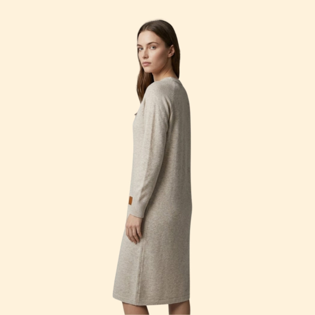 Women’s Long Sleeve Dress with Ribbed Cuffs