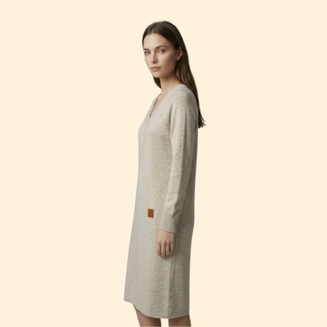 Women’s Long Sleeve Dress with Ribbed Cuffs