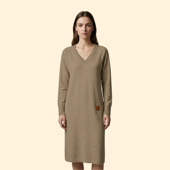 Women’s Long Sleeve Dress with Ribbed Cuffs