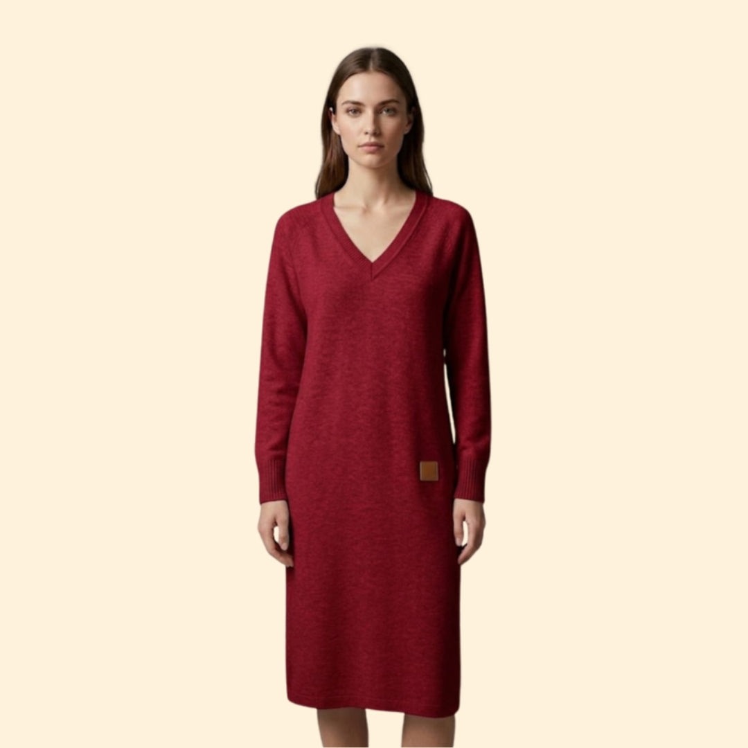 Women’s Long Sleeve Dress with Ribbed Cuffs