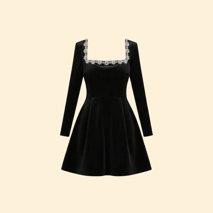 Women’s Long Sleeve Dress with Square Neck