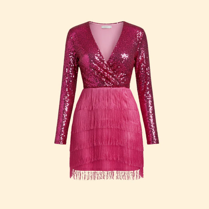 Women’s Long Sleeve Dress with V-Neckline