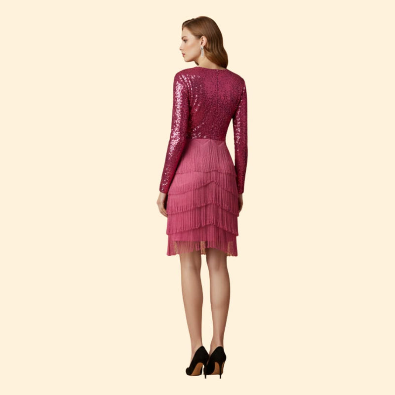 Women’s Long Sleeve Dress with V-Neckline