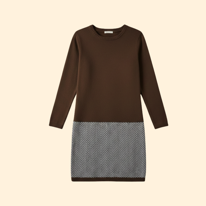 Women’s Long Sleeve Houndstooth Dress