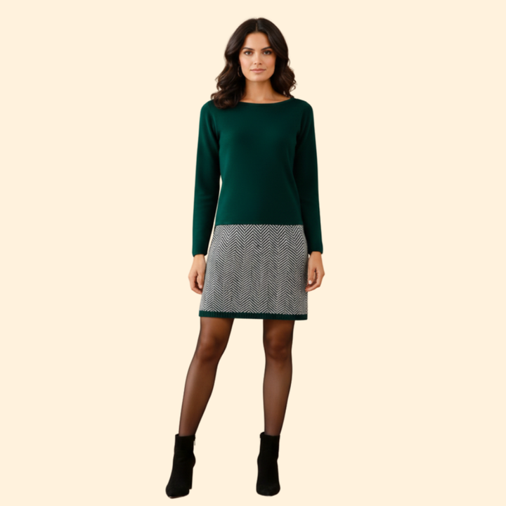 Women’s Long Sleeve Houndstooth Dress