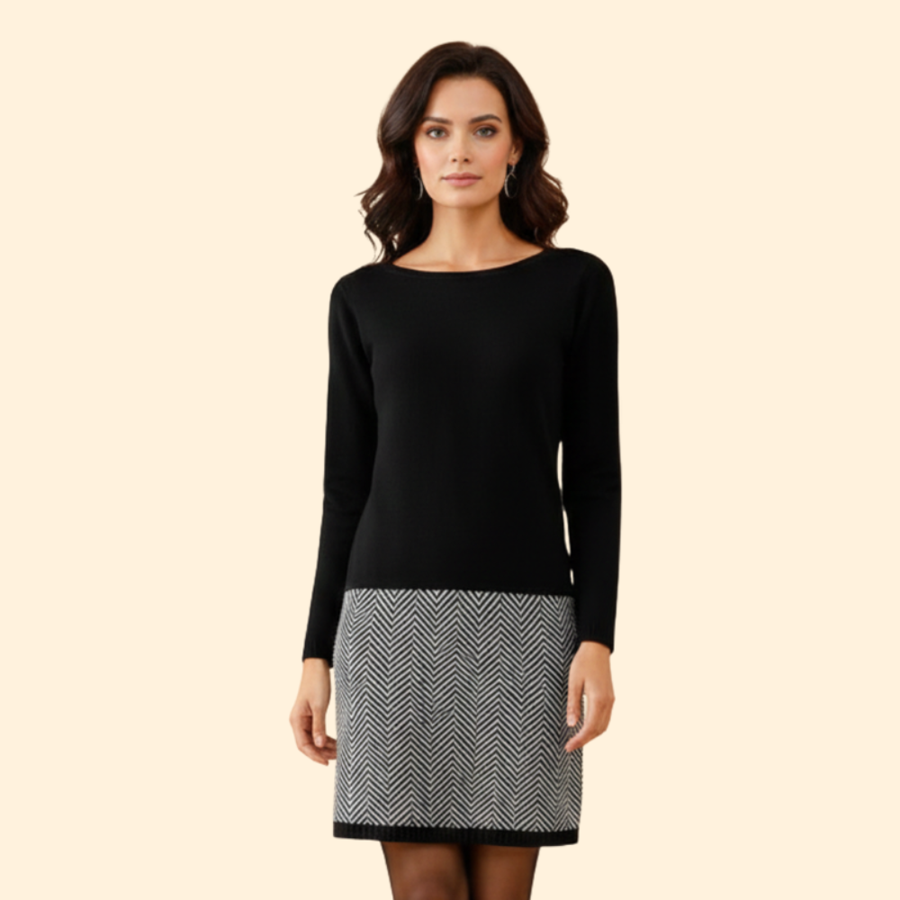 Women’s Long Sleeve Houndstooth Dress