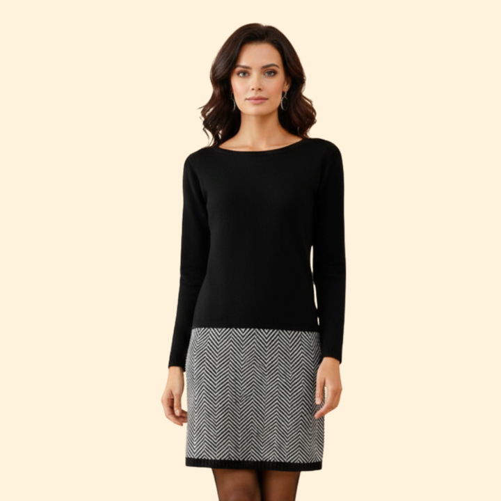 Women’s Long Sleeve Houndstooth Dress