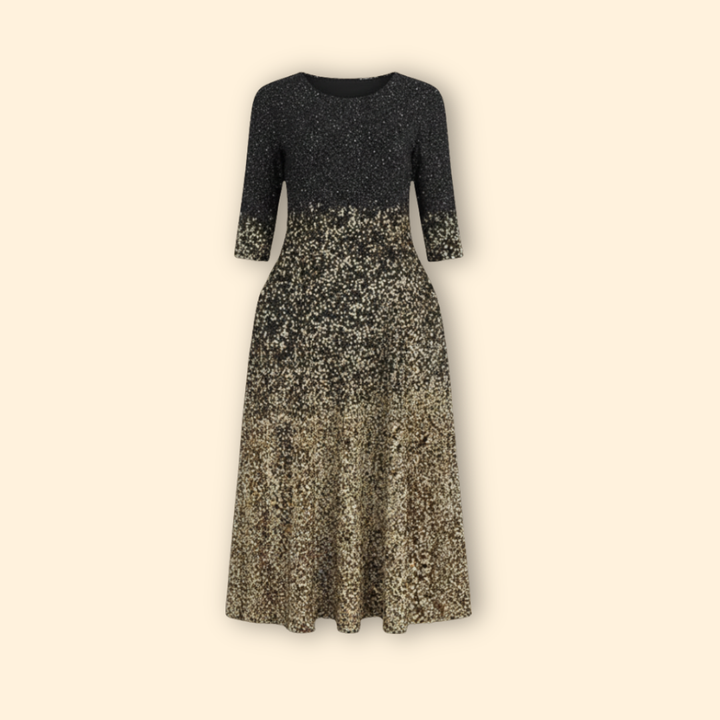 Women’s Long Sleeve Midi Dress with Pockets