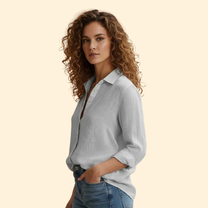 Women’s Long Sleeve Shirt with Button Placket