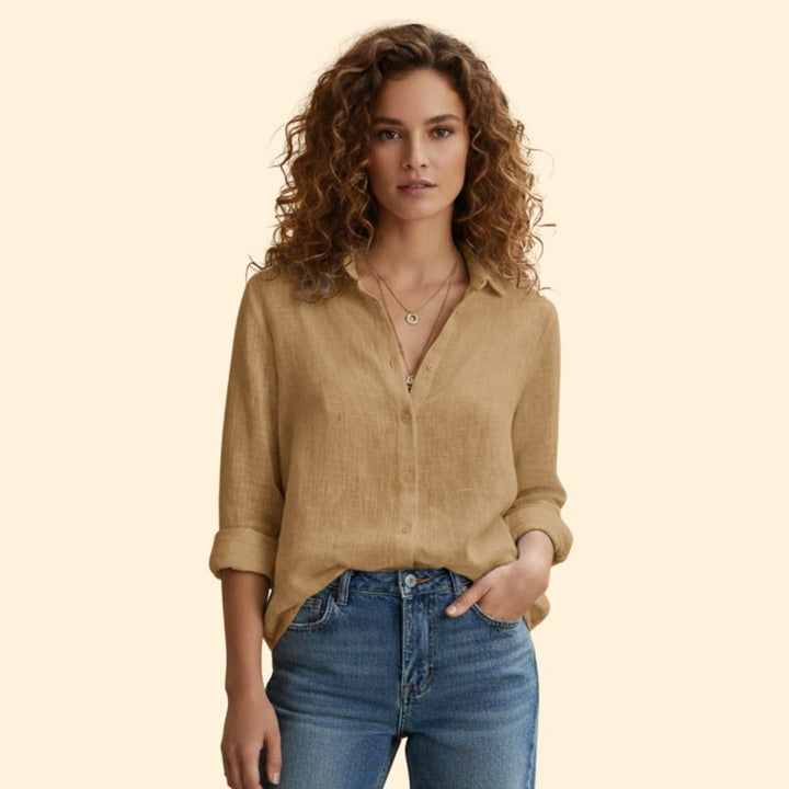 Women’s Long Sleeve Shirt with Button Placket