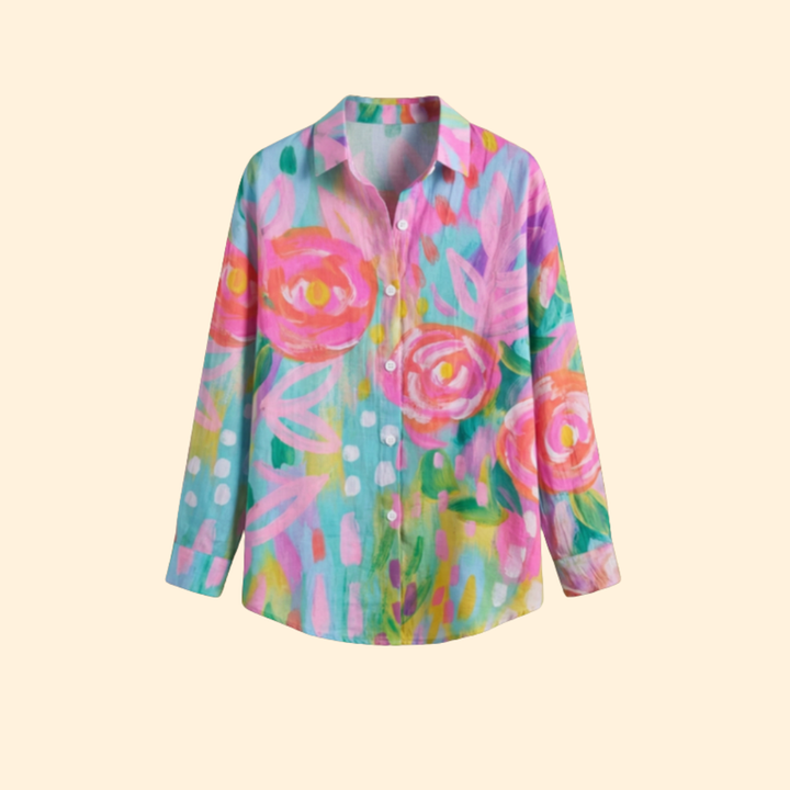 Women’s Long Sleeve Shirt with Pointed Collar