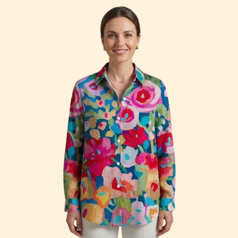 Women’s Long Sleeve Shirt with Pointed Collar