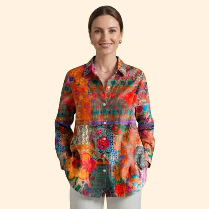 Women’s Long Sleeve Shirt with Pointed Collar