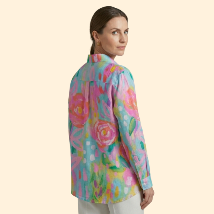 Women’s Long Sleeve Shirt with Pointed Collar