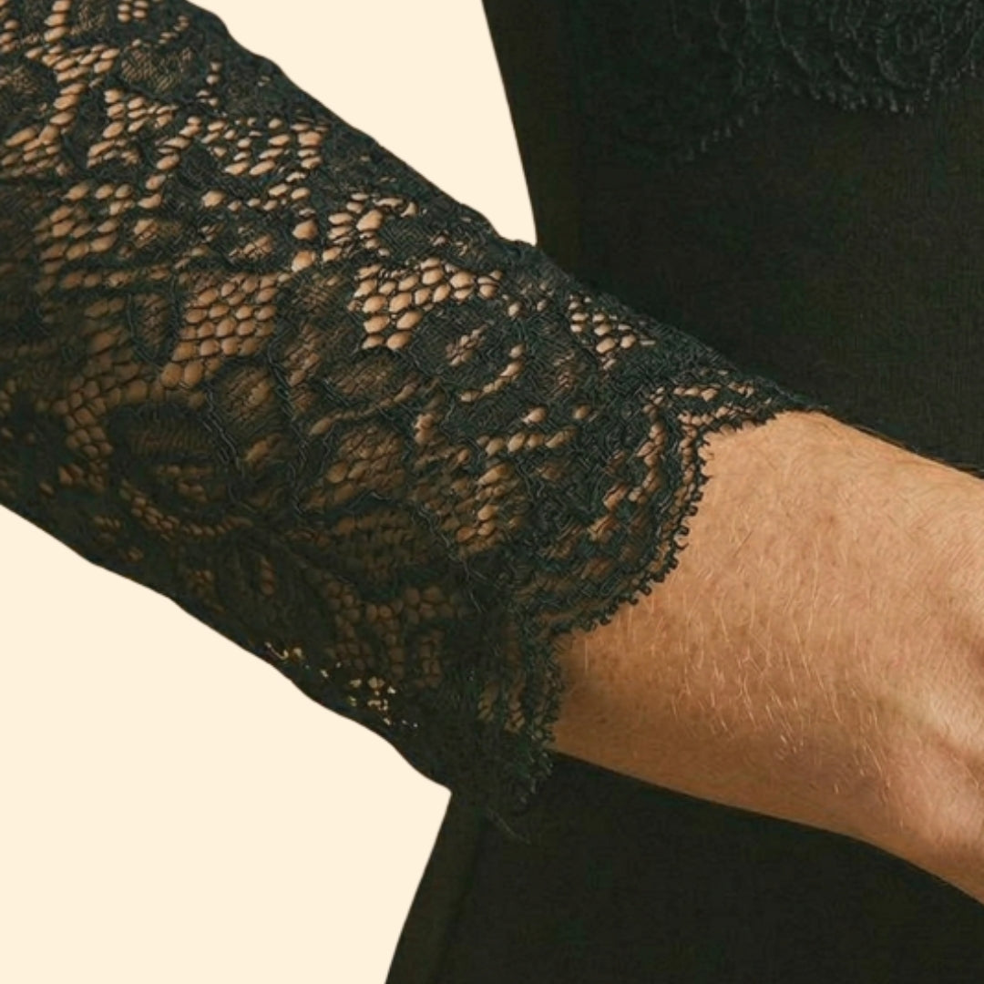 Women’s Long Sleeve Top with Floral Lace