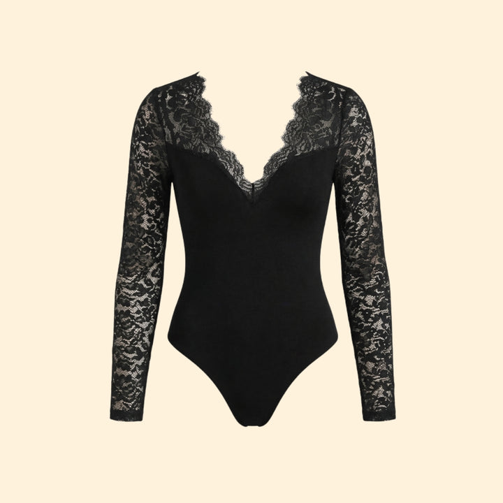 Women’s Long Sleeve Top with Floral Lace