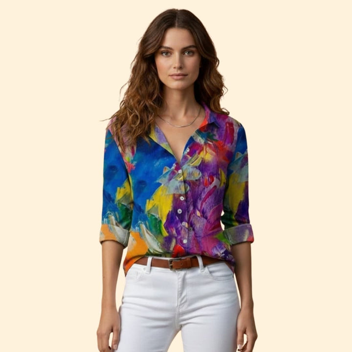 Women's Loose-Fit Shirt Floral Print