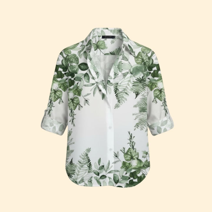 Women’s Loose-fit Blouse with Floral Print