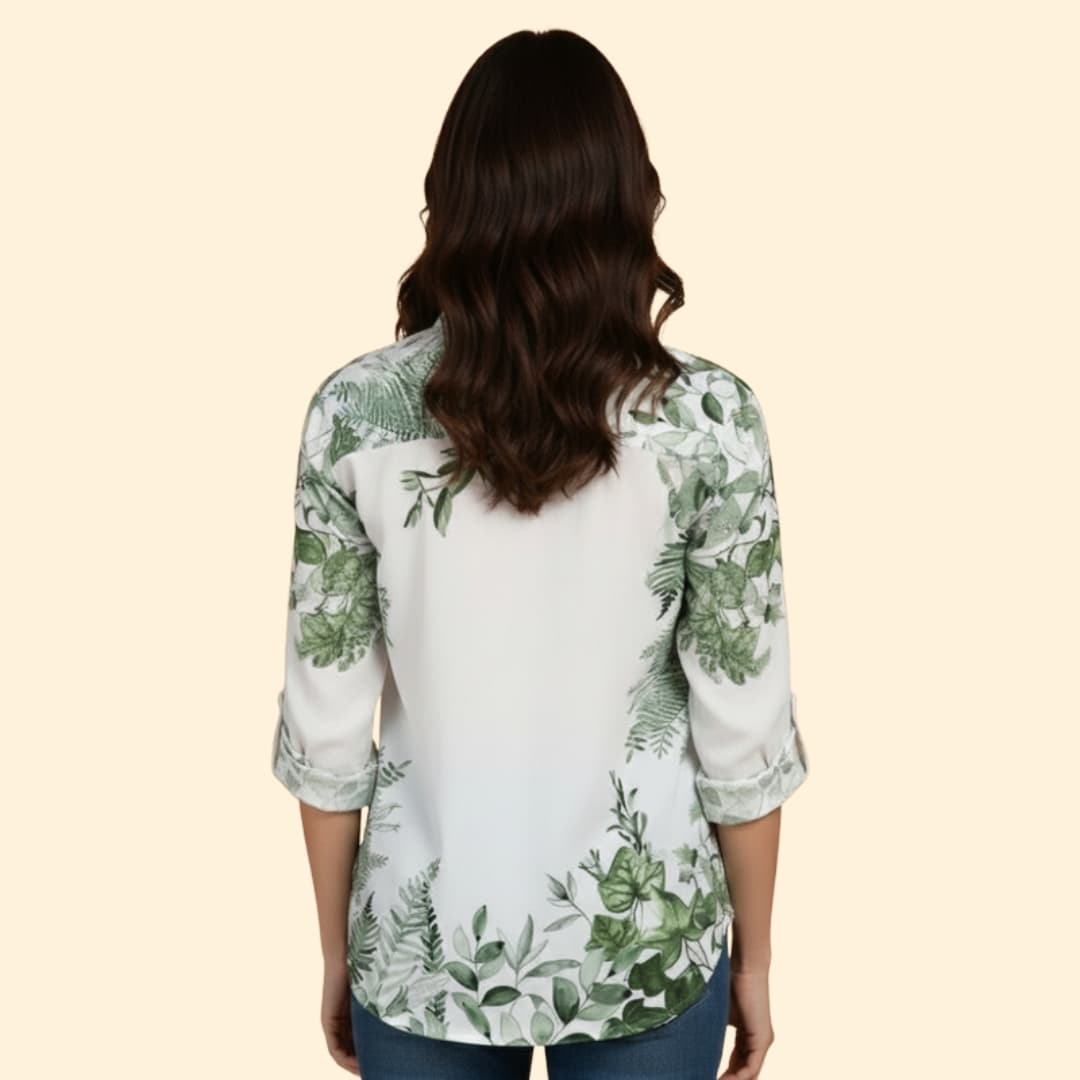 Women’s Loose-fit Blouse with Floral Print